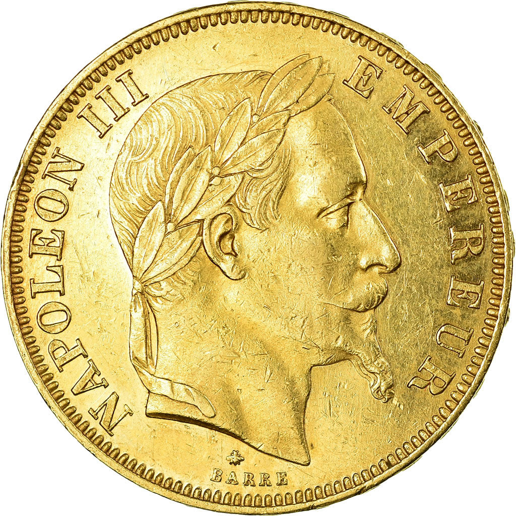 Coin, France, Napoleon III, Napoléon III, 50 Francs, 1862, Paris, AU(55-58)