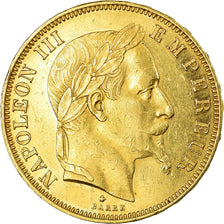 Coin, France, Napoleon III, Napoléon III, 50 Francs, 1862, Paris, AU(55-58)