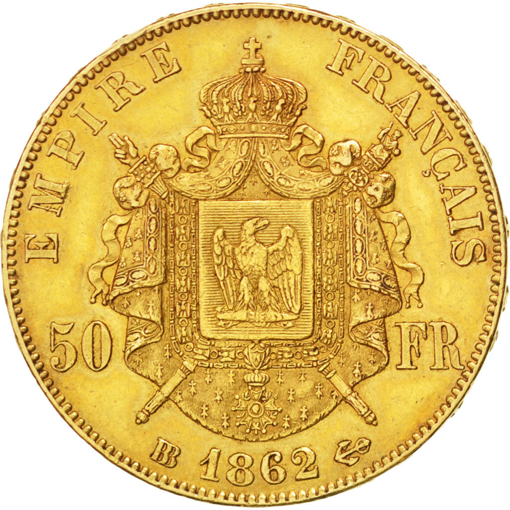 Second Empire, 50 Francs or Napoléon III tête laurée