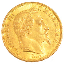 FRANCE, Napoléon III, 50 Francs, 1867, Strasbourg, KM #804.2, AU(55-58), Gold, G