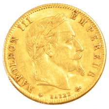 FRANCE, Napoléon III, 5 Francs, 1863, Strasbourg, KM #803.2, AU(50-53), Gold, G.