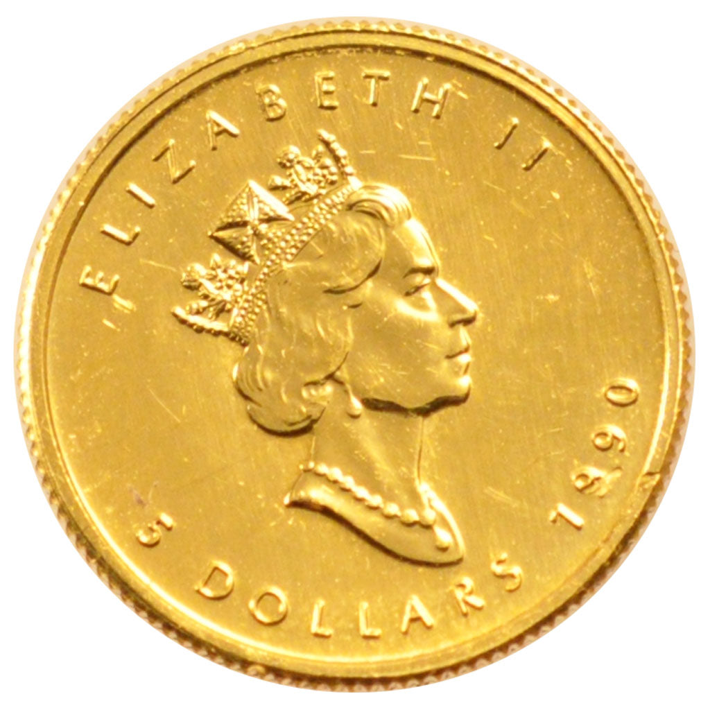 Canada, Elizabeth II, 5 Dollars, 1990, Royal Canadian Mint, Ottawa, SPL, Oro,...