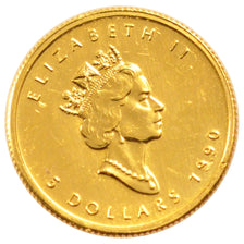 Canada, Elizabeth II, 5 Dollars, 1990, Royal Canadian Mint, Ottawa, SPL, Oro,...