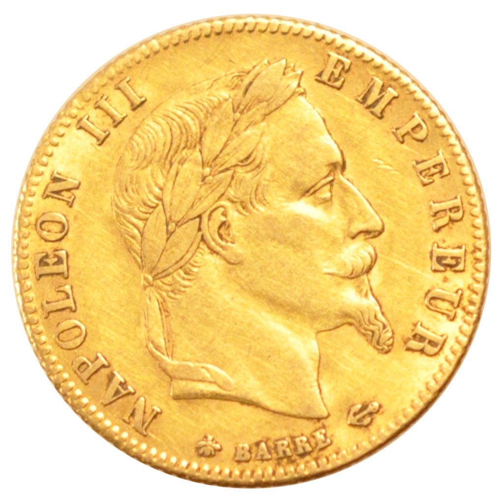 FRANCE, Napoléon III, 5 Francs, 1867, Paris, KM #803.1, AU(50-53), Gold, Gadoury