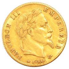 FRANCE, Napoléon III, 5 Francs, 1867, Paris, KM #803.1, AU(50-53), Gold, Gadoury