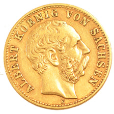 GERMAN STATES, 10 Mark, 1878, Dresde, KM #1235, EF(40-45), Gold, 3.94