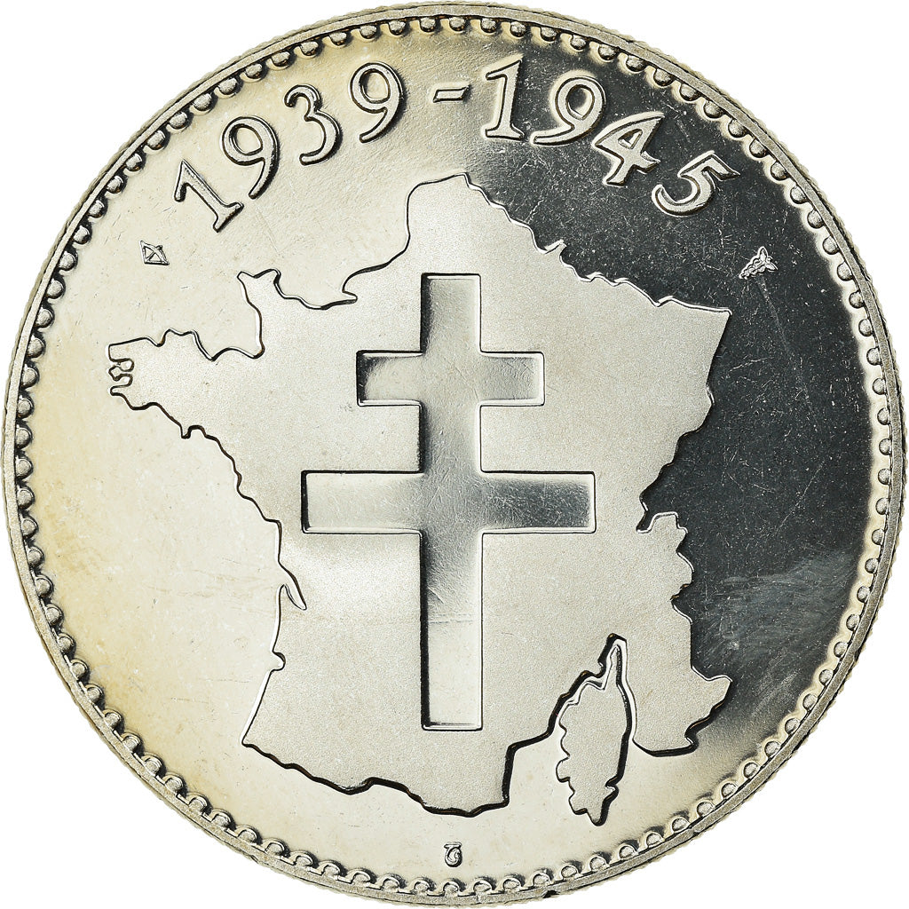 Francia, medaglia, Seconde Guerre Mondiale, La Victoire de 1945, FDC, Doratura
