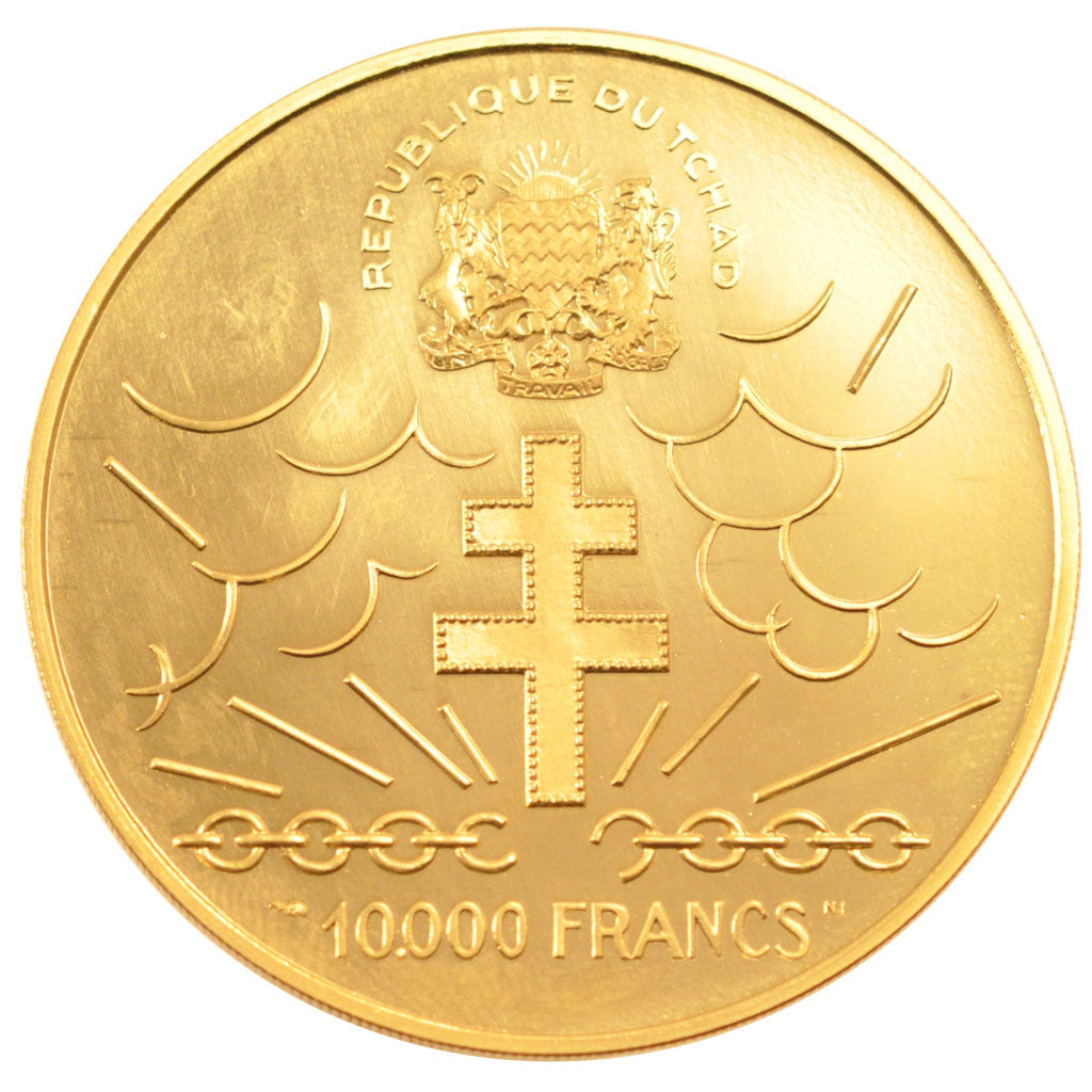 CHAD, 10000 Francs, 1970, KM #11, MS(65-70), Gold, 35.26