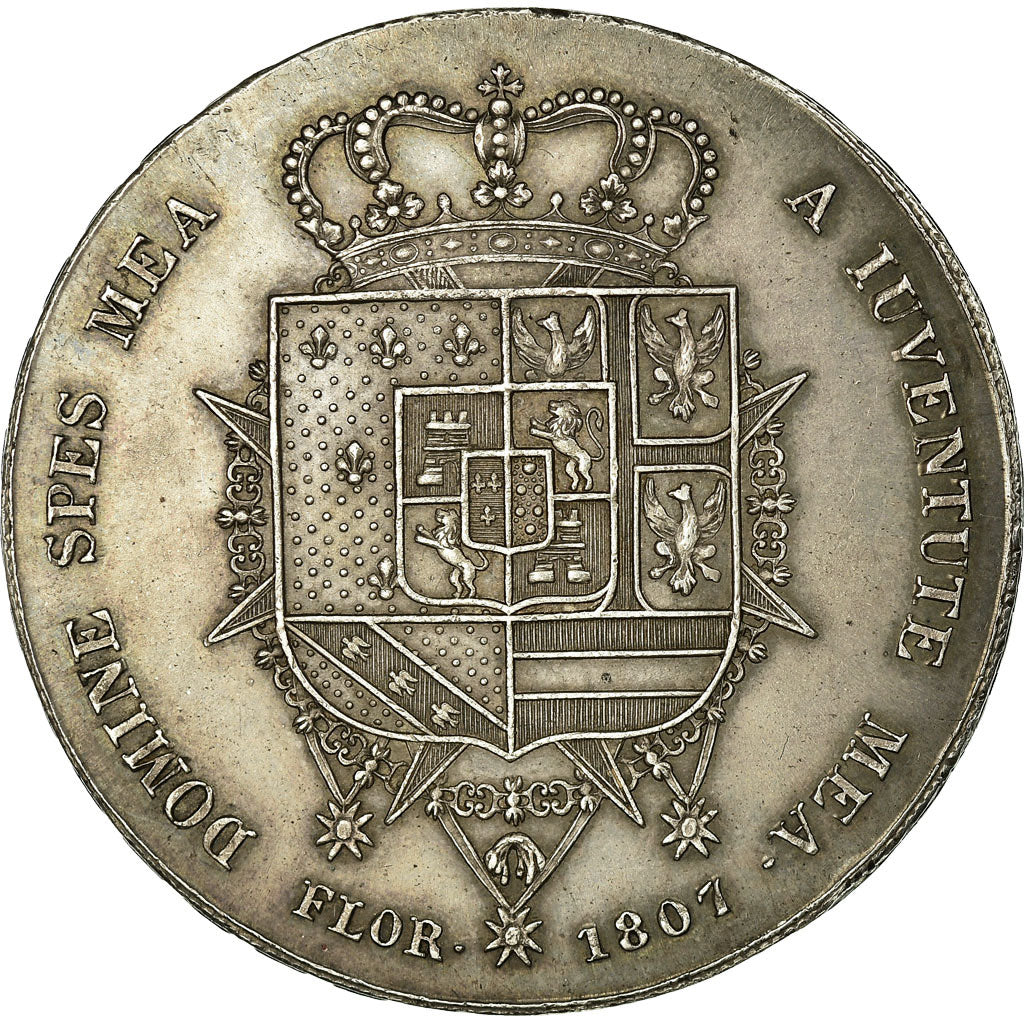 Münze, Italien Staaten, TUSCANY, Charles Louis, 10 Lire, 1807, Florence, VZ+