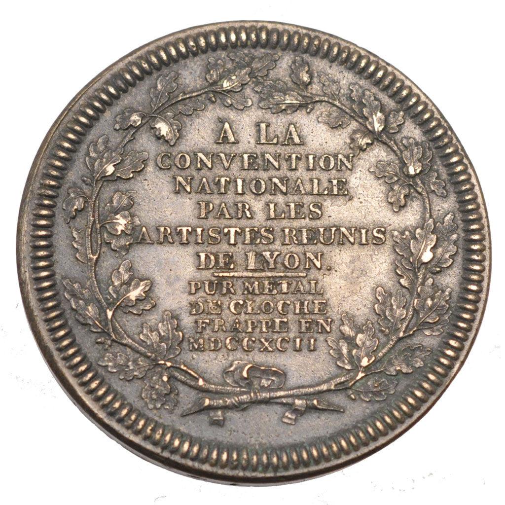 FRANCE, Essai, 1792, Lyons, AU(50-53), Bronze, Brandon #190b, 40.00