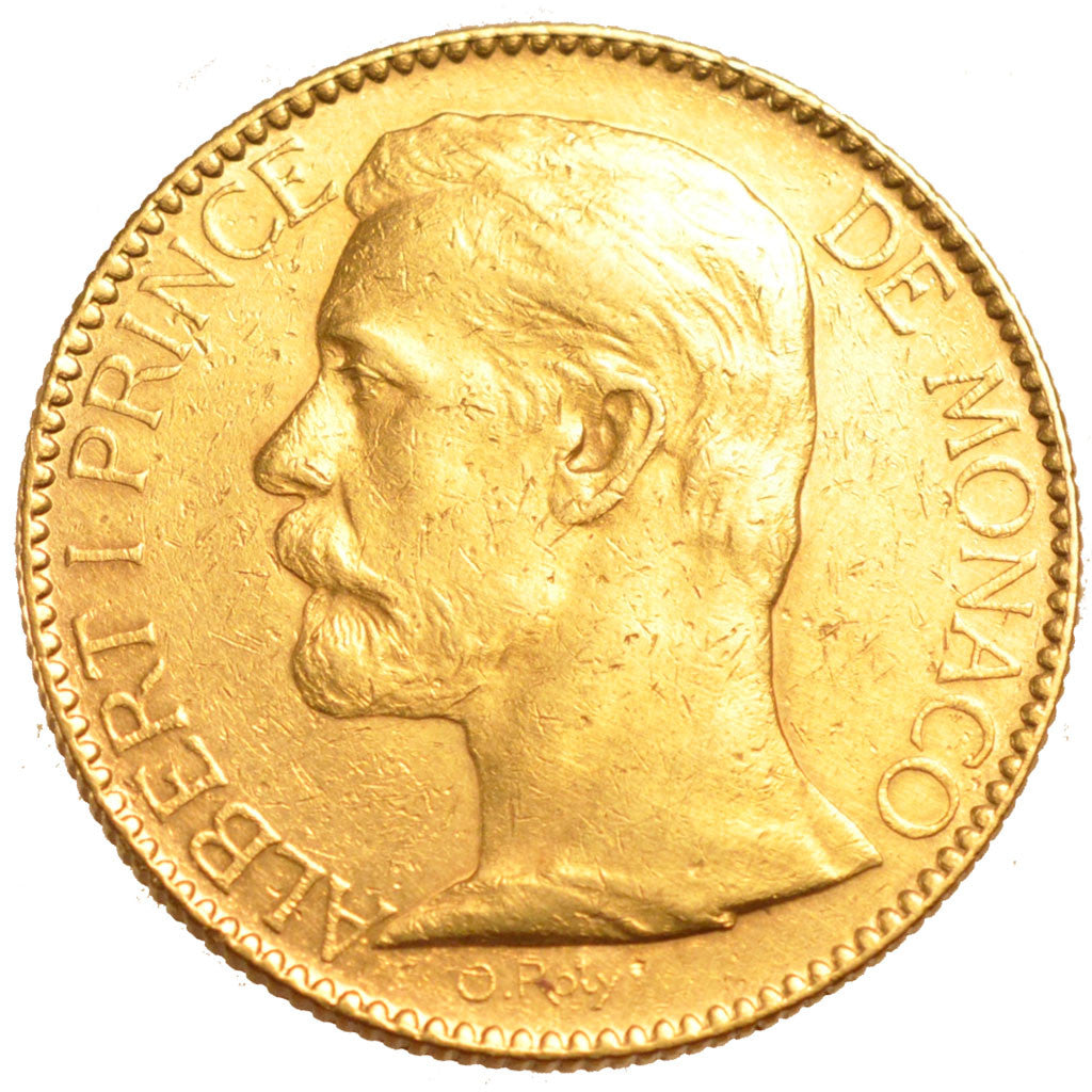 MONACO, 100 Francs, Cent, 1891, Paris, KM #105, AU(50-53), Gold, Gadoury #124,..