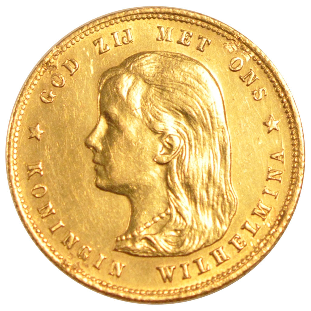 NETHERLANDS, 10 Gulden, 1897, KM #118, EF(40-45), Gold, 22.5, 6.70