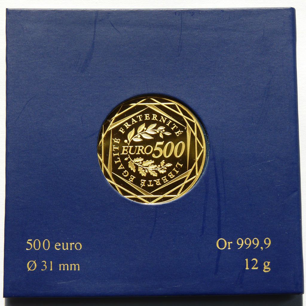 France, 500 Euro, 2010, MS(65-70), Gold, 12.00