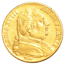 FRANCE, Louis XVIII, 20 Francs, 1814, Paris, KM #706.1, EF(40-45), Gold,...