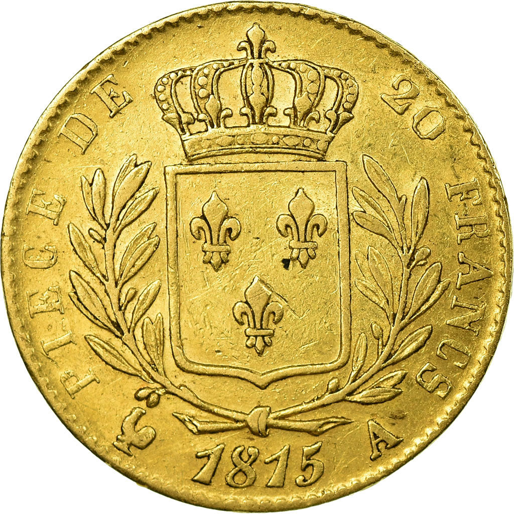 Coin, France, Louis XVIII, Louis XVIII, 20 Francs, 1815, Paris, EF(40-45), Gold