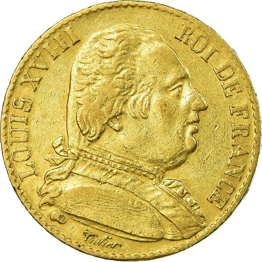 Coin, France, Louis XVIII, Louis XVIII, 20 Francs, 1815, Paris, EF(40-45), Gold