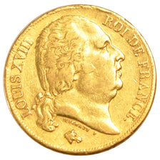 Louis XVIII, 20 francs or buste nu