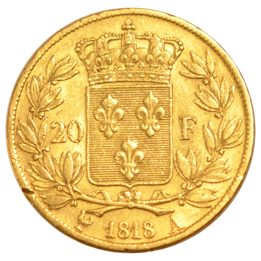 Louis XVIII, 20 francs or buste nu