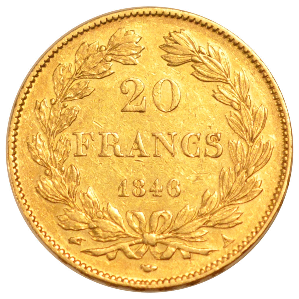 FRANCE, Louis-Philippe, 20 Francs, 1846, Paris, KM #750.1, AU(50-53), Gold,...