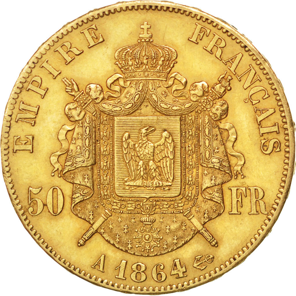 Munten, Frankrijk, Napoleon III, Napoléon III, 50 Francs, 1864, Paris, ZF+
