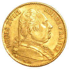 FRANCE, Louis XVIII, 20 Francs, 1814, Paris, KM #706.1, AU(50-53), Gold,...