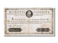 Billet, France, 50 Livres, 1790, 1790-09-29, Boivin, TTB, KM:A34, Lafaurie:129