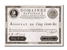 FRANCE, 500 Livres, 1790, 1790-09-29, AU(55-58), 6 E N° 35124, Lafaurie #135...