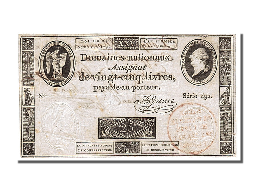 Siège de Mayence, 50 Livres sur 25 Livres type assignats endossés