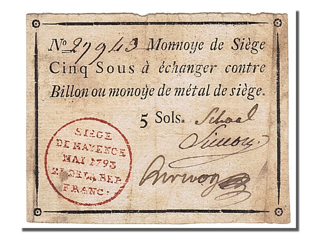 FRANCE, 5 Sols, 1793, 1793-05-01, EF(40-45), Lafaurie #240, FRANCE, 5 Sols,...