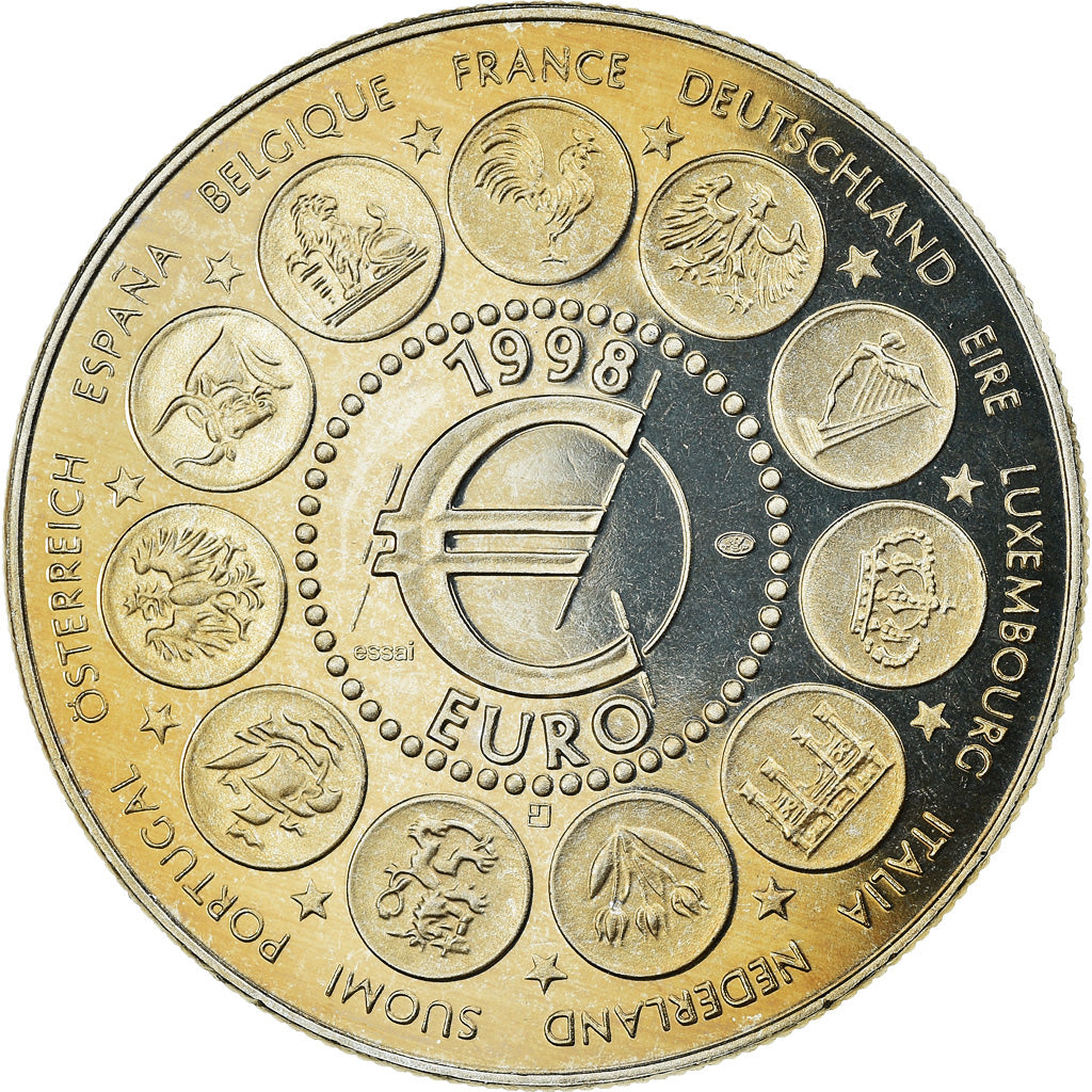 Francja, Medal, Ecu Europa, Polityka, społeczeństwo, wojna, 1998, MS(65-70)
