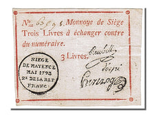 Banknote, Germany, 3 Livres, 1793, UNC(60-62), KM:S1477a, Lafaurie:245