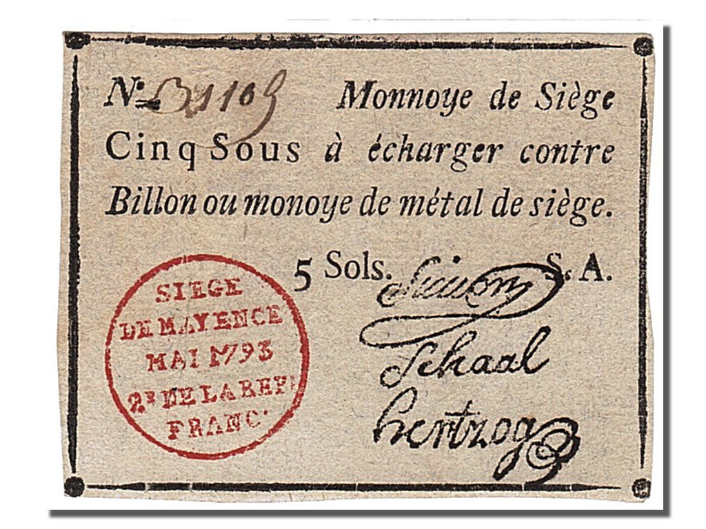 Germany, 5 Sous, 1793, KM #S1478a, 1793-05-01, UNC(60-62), Lafaurie #246,...