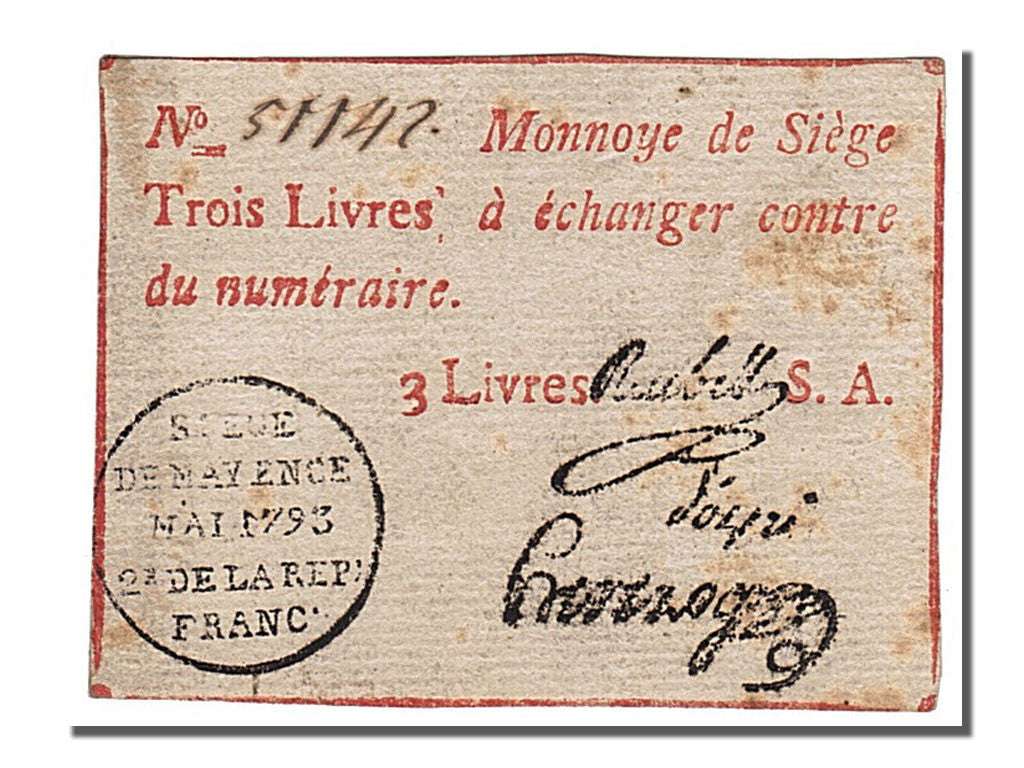 Germany, 3 Livres, 1793, KM #S1480a, 1793-05-01, EF(40-45), Lafaurie #248,...