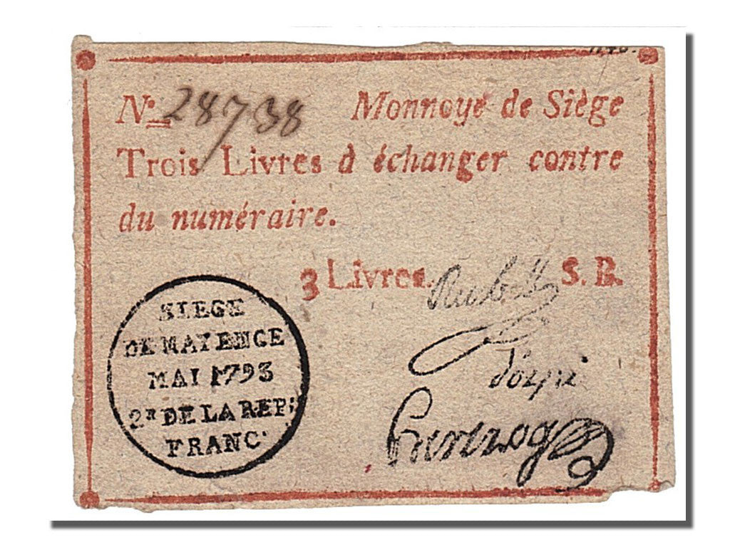 Banknote, Germany, 3 Livres, 1793, EF(40-45), KM:S1481a, Lafaurie:251