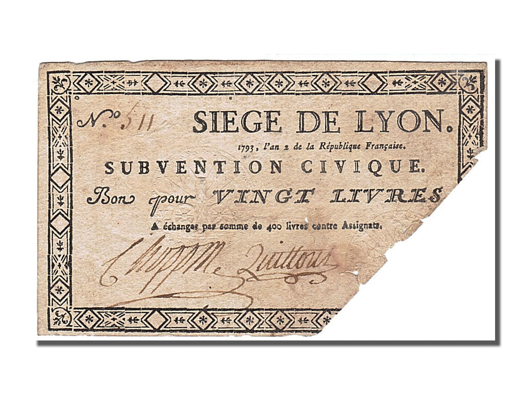 Banknote, France, 20 Livres, 1793, EF(40-45), KM:S304a, Lafaurie:252