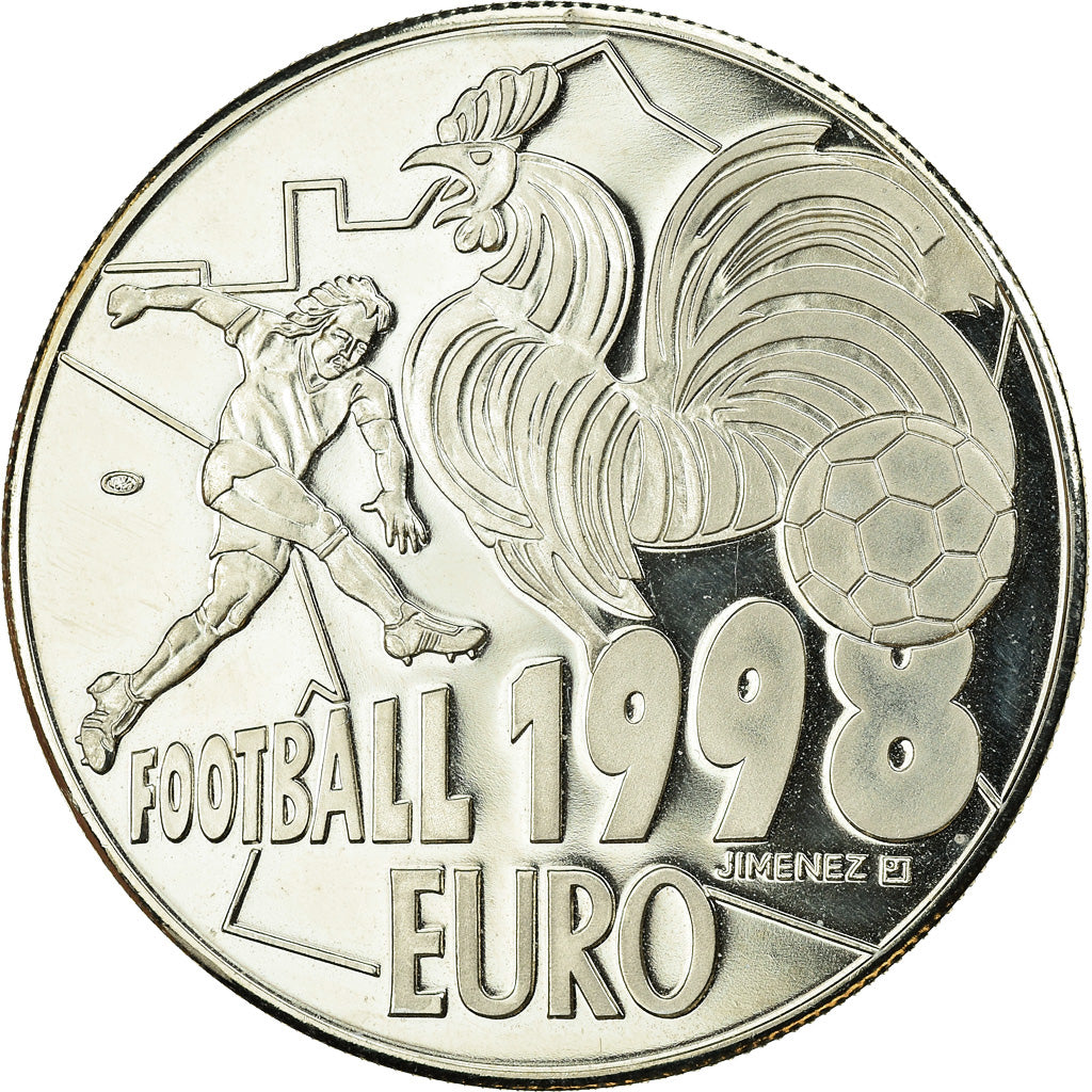 Frankrijk, Medaille, Essai Euro, Football, Politics, Society, War, 1998, FDC