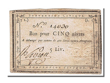 Francia, 5 Livres, 1793, KM:S303, BB+, Lafaurie:253