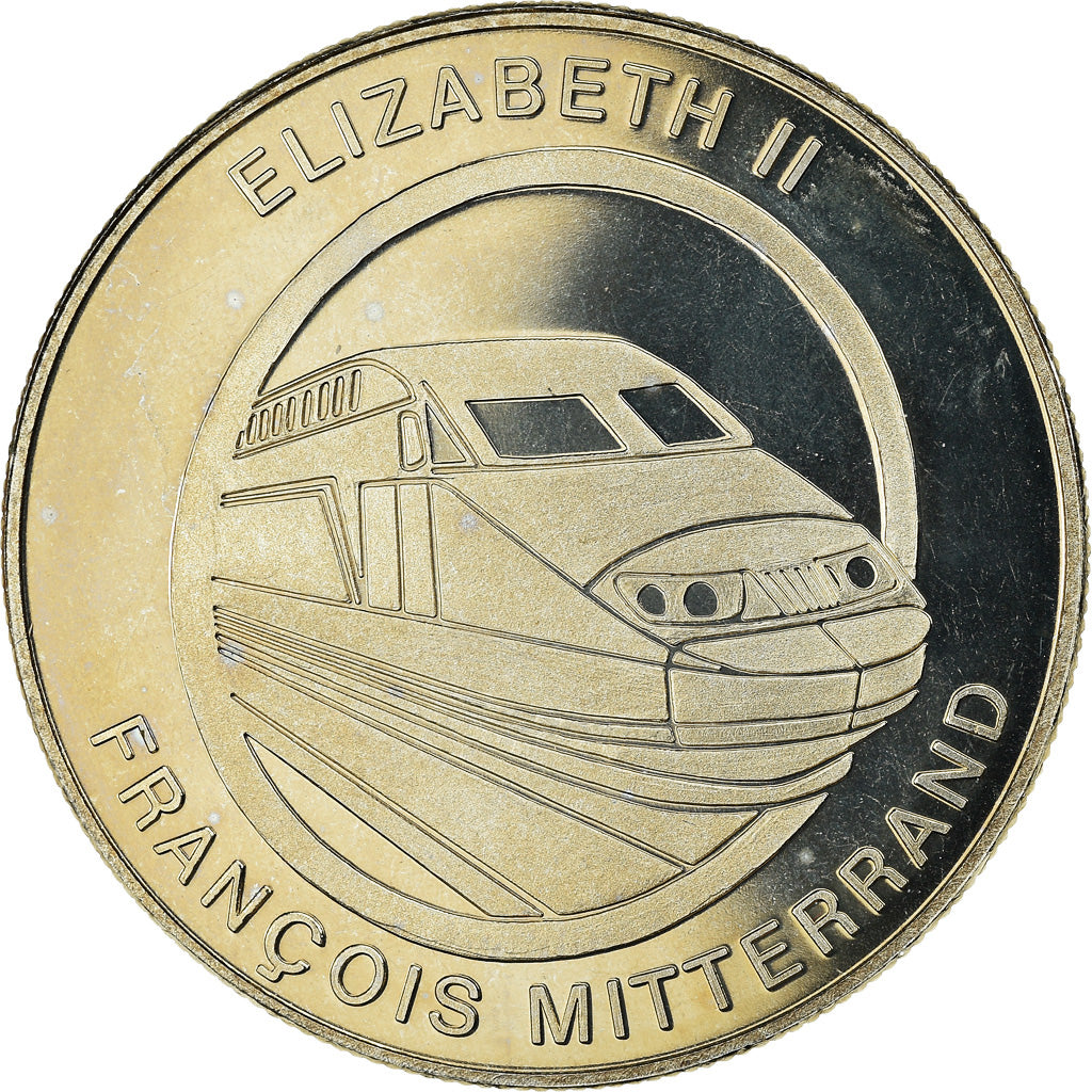 France, Medal, Tunnel sous la Manche - Elizabeth II, Mitterrand, Politics