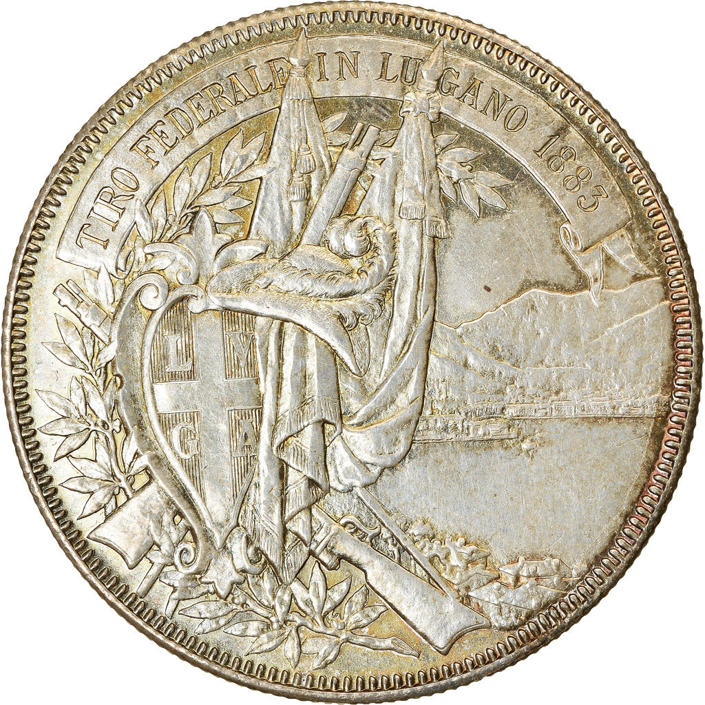Moneda, Suiza, 5 Francs, 1883, EBC, Plata, KM:S16