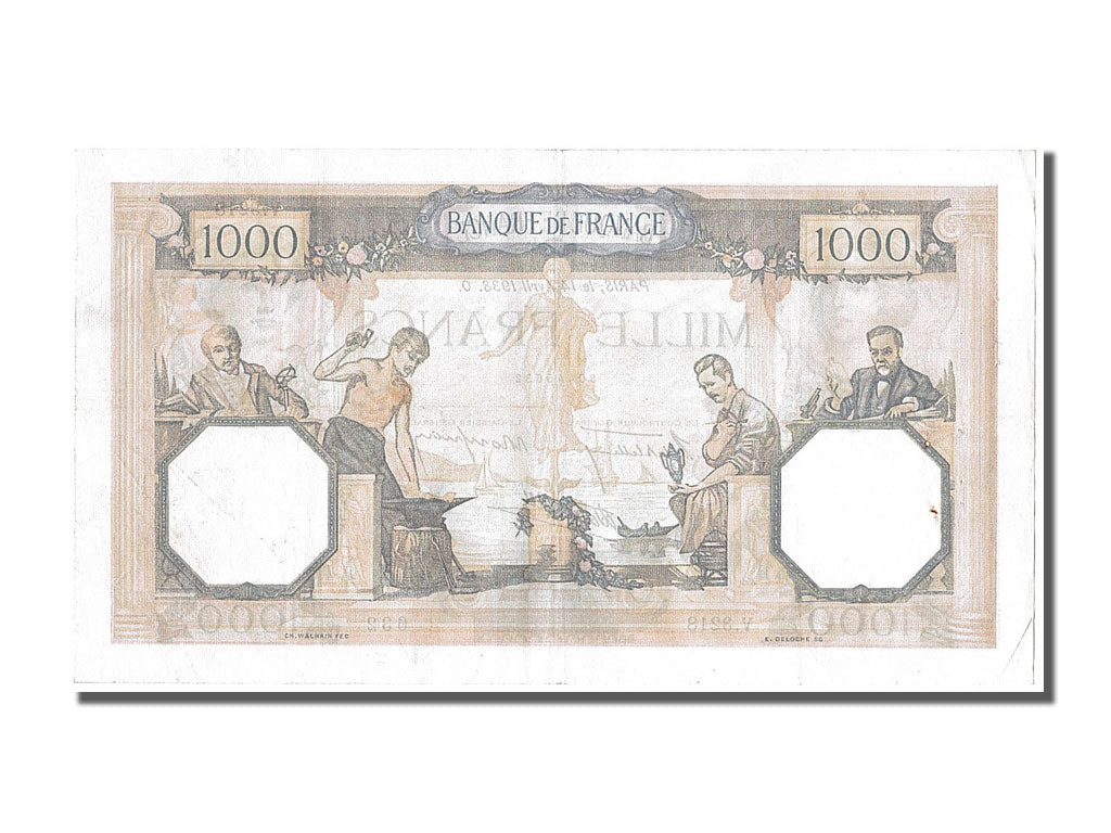 France, 500 Francs, 1 000 F 1927-1940 ''Cérès et Mercure'', 1938, KM #88c, 1...