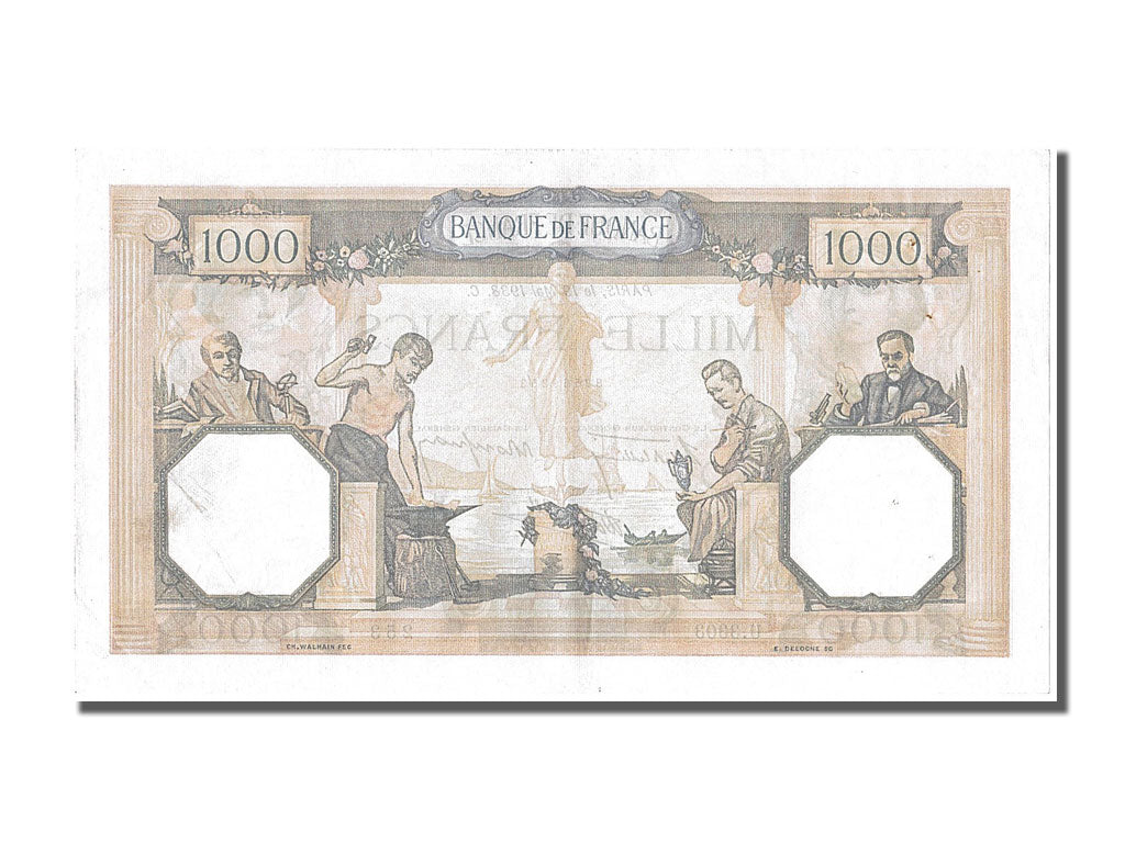 France, 500 Francs, 1 000 F 1927-1940 ''Cérès et Mercure'', 1938, KM #88c, 1...