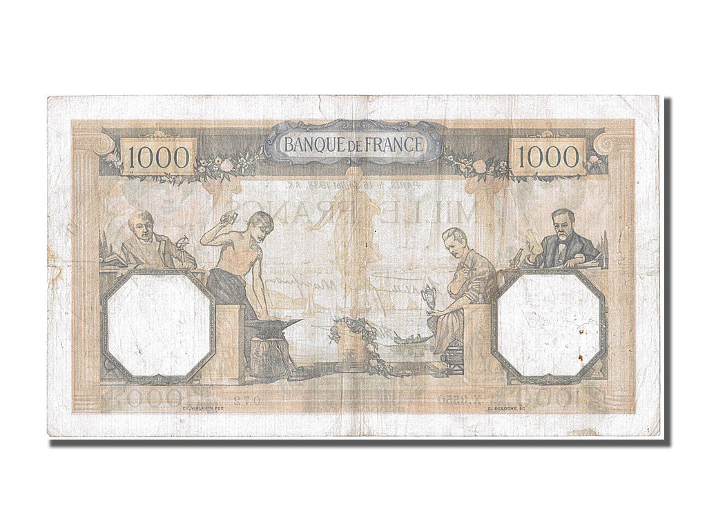 Biljet, Frankrijk, 500 Francs, 1 000 F 1927-1940 ''Cérès et Mercure'', 1938