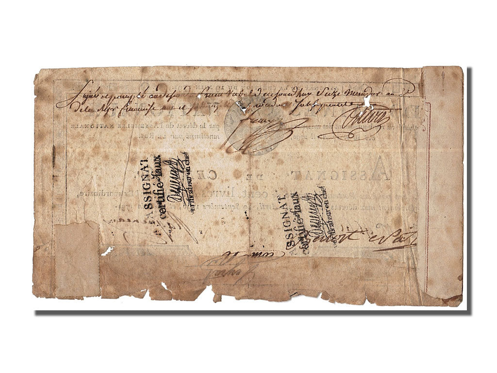 FRANCE, 100 Livres, 1791, 1791-06-19, VG(8-10), A N° 9641, Lafaurie #141...