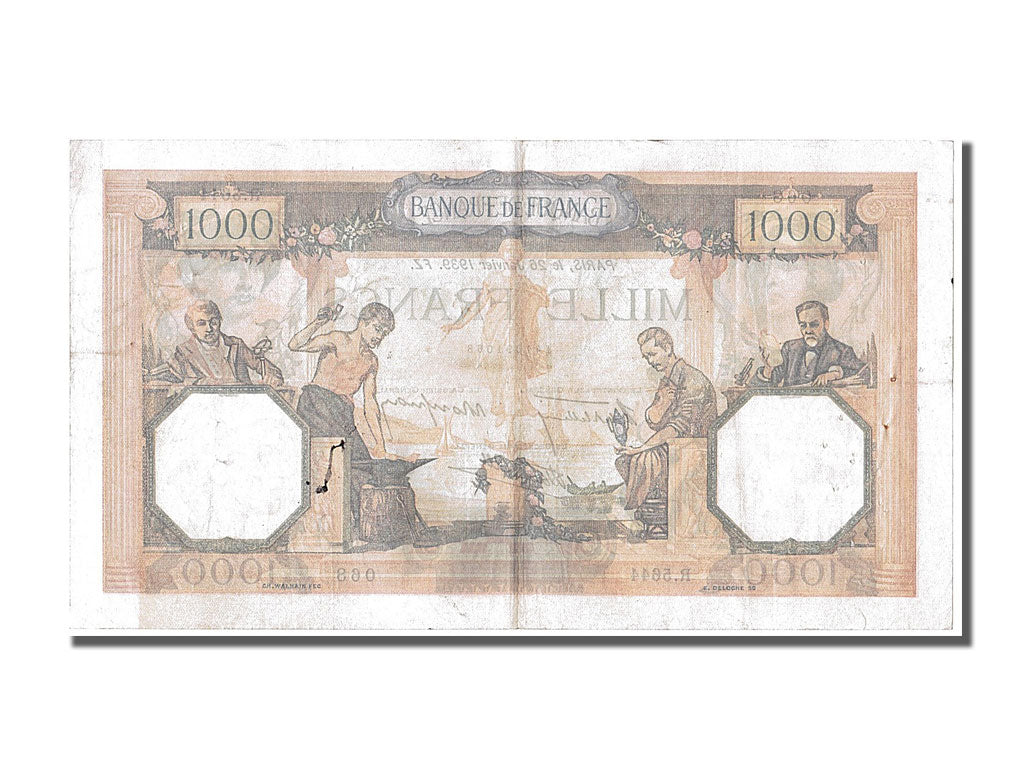 France, 500 Francs, 1 000 F 1927-1940 ''Cérès et Mercure'', 1939, KM #88c, 1...