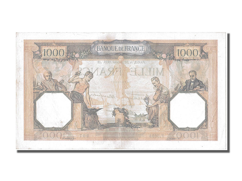 France, 500 Francs, 1 000 F 1927-1940 ''Cérès et Mercure'', 1939, KM #88c, 1...