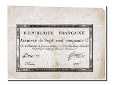 Banknot, Francja, 750 Francs, 1795, au verso Grouvelle, AU(55-58), KM:A79