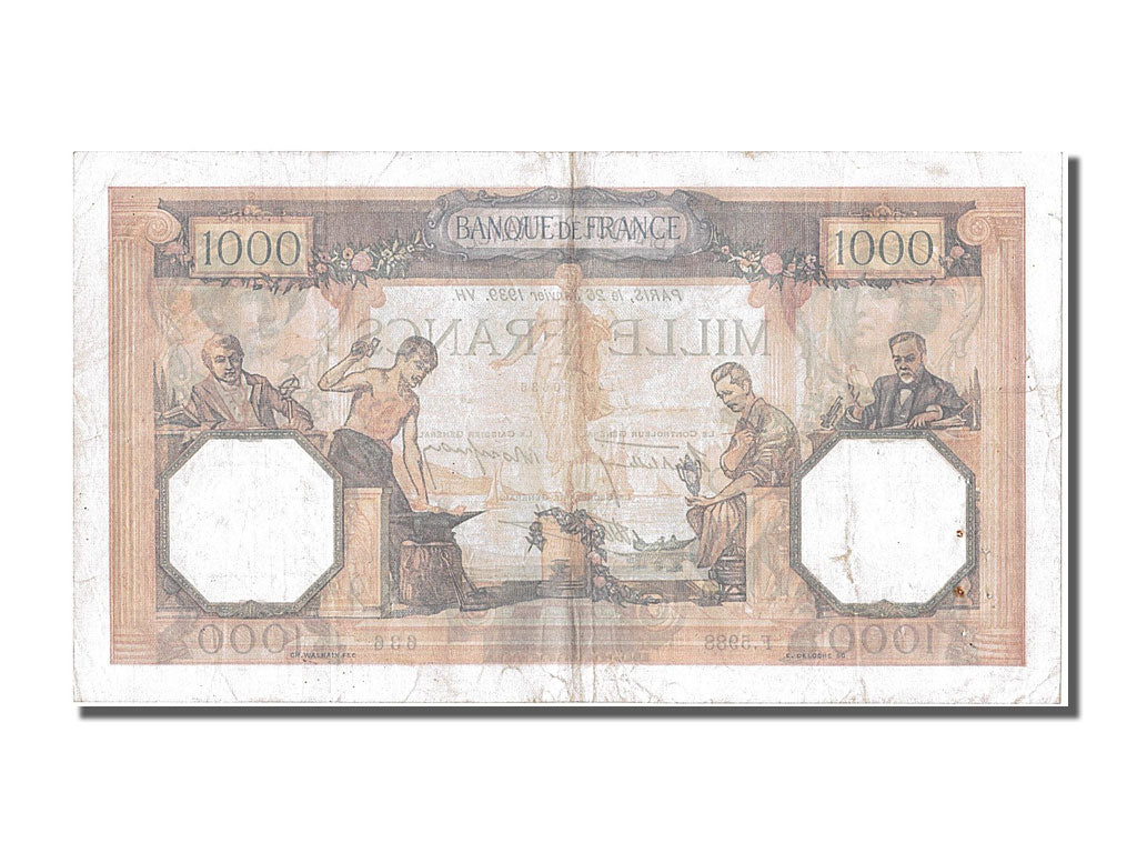 Banknot, Francja, 500 Francs, Cérès et Mercure, 1939, 1939-01-26, AU(50-53)