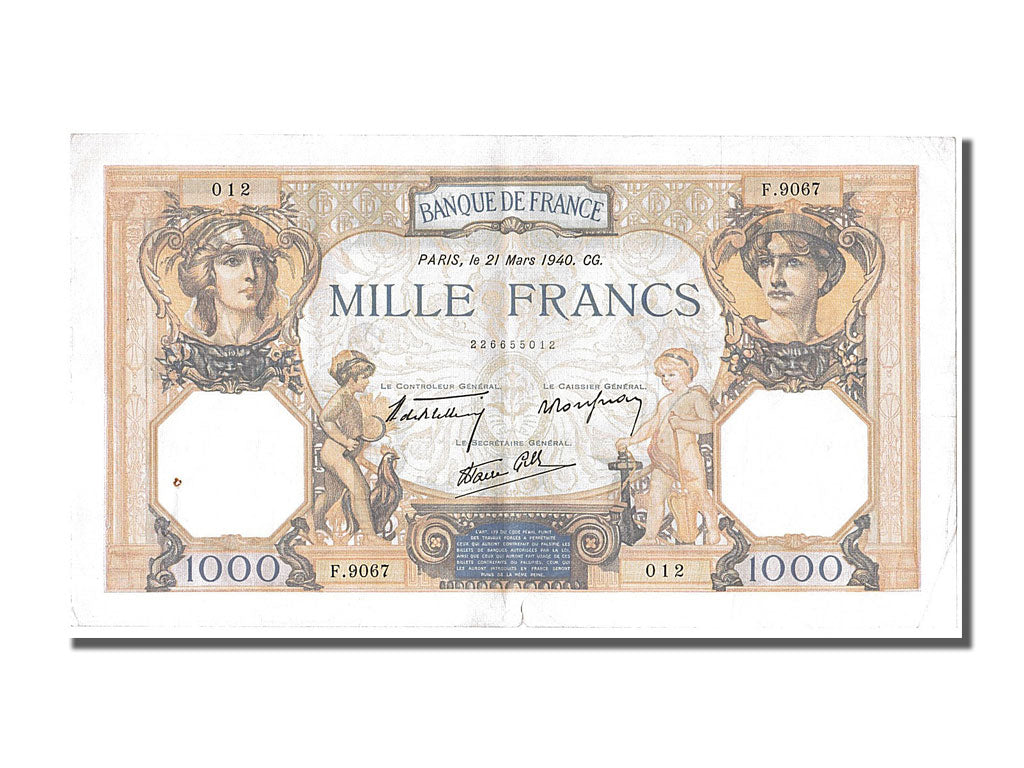 Banknot, Francja, 500 Francs, Cérès et Mercure, 1940, 1940-03-21, AU(50-53)