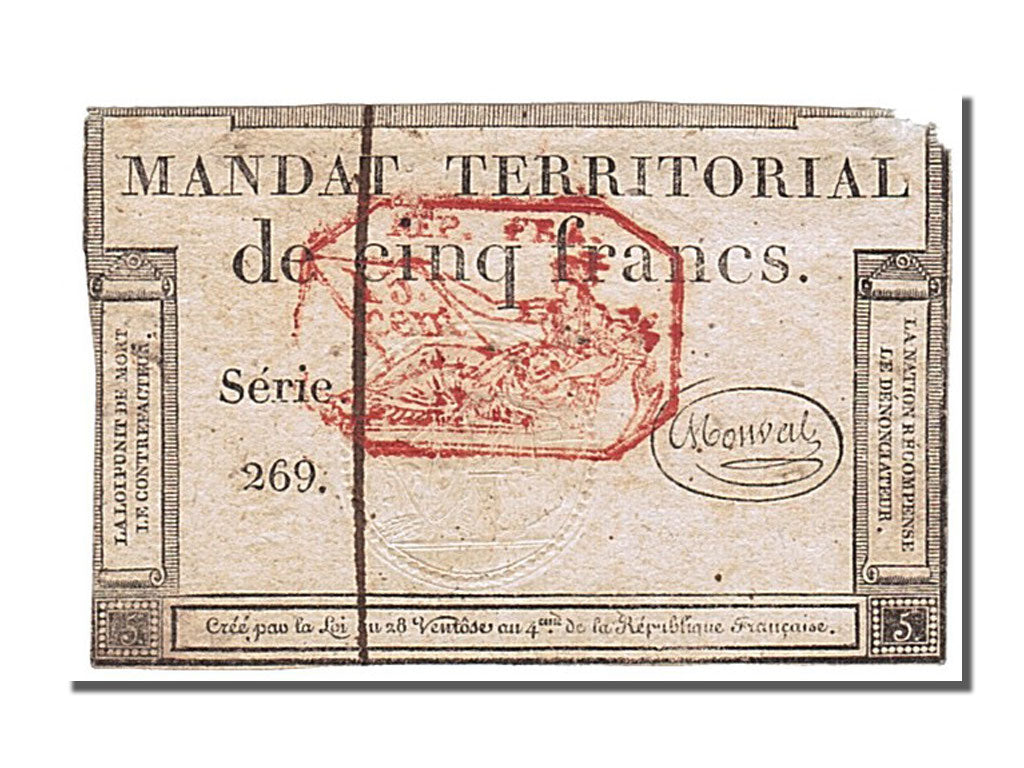5 Francs type Mandat Territorial