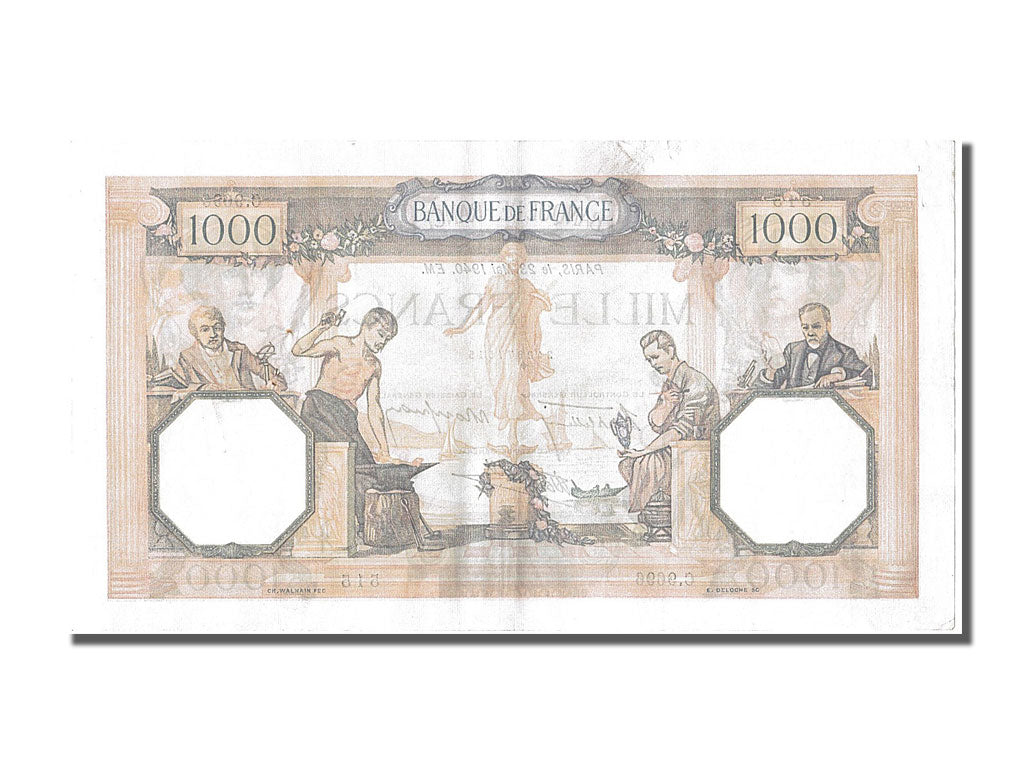 Banconote, Francia, 500 Francs, 1 000 F 1927-1940 ''Cérès et Mercure'', 1940